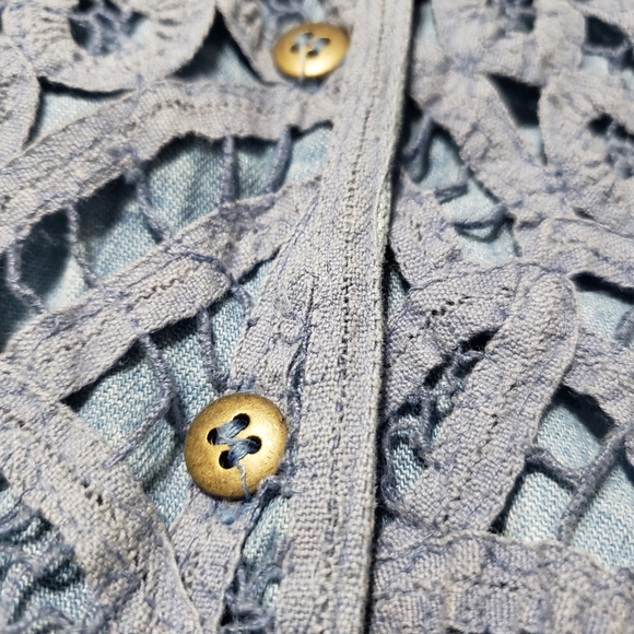 Galliano retro jean and lace vest size M - Picture 5 of 8